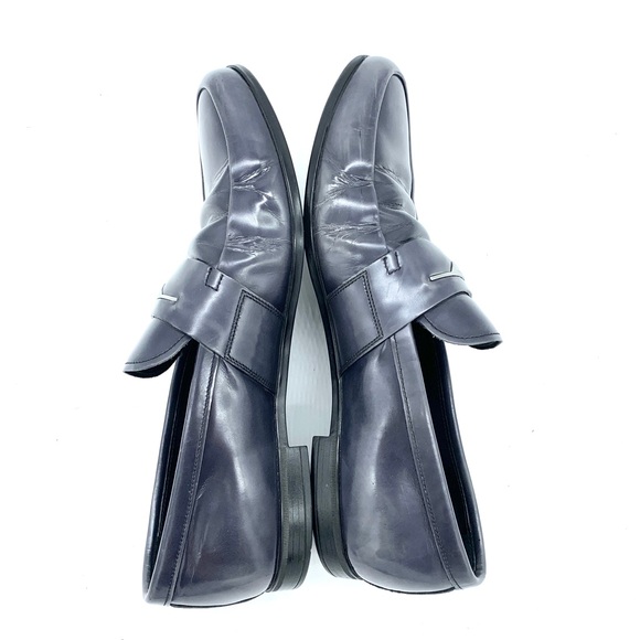 Prada Gray Marble Patent Leather Loafers Men - Picture 6 of 16